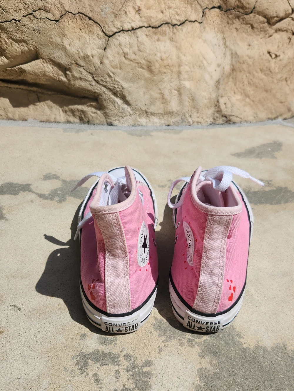 Converse Pink Chuck Taylor All Star Pink Heart High Top Size 2